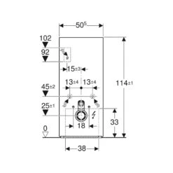Geberit Monolith Plus For Wall-Hung WC 114cm Lava Glass/Black Chrome -Home Furnishings geberit 131231jk5 3