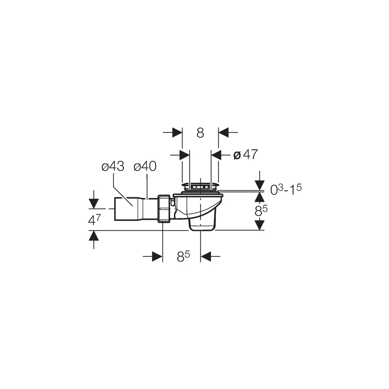 Geberit Shower Drain D50 With Ready-To-Fit Set, Adaptor PVC 4 Geberit Shower Drain D50 With Ready-To-Fit Set, Adaptor PVC - Image 2