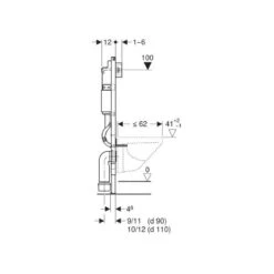 Geberit Duofix Wall-Hung WC Frame 112cm With Delta Cistern 12cm -Home Furnishings geberit 458132001 4