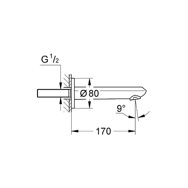 Grohe Eurodisc Cosmopolitan Wall Mounted Bath Spout 13278 4 Grohe Eurodisc Cosmopolitan Wall Mounted Bath Spout 13278 - Image 2