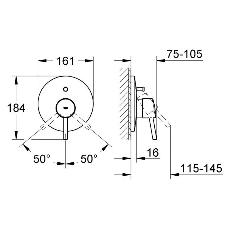 Grohe Concetto Single-Lever Bath/Shower Mixer Trim 19346 4 Grohe Concetto Single-Lever Bath/Shower Mixer Trim 19346 - Image 2