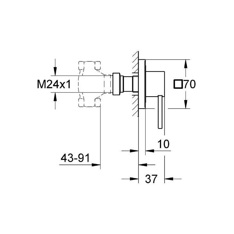 Grohe Allure Concealed Stop-Valve Trim With Lever Handle 19384 4 Grohe Allure Concealed Stop-Valve Trim With Lever Handle 19384 - Image 2