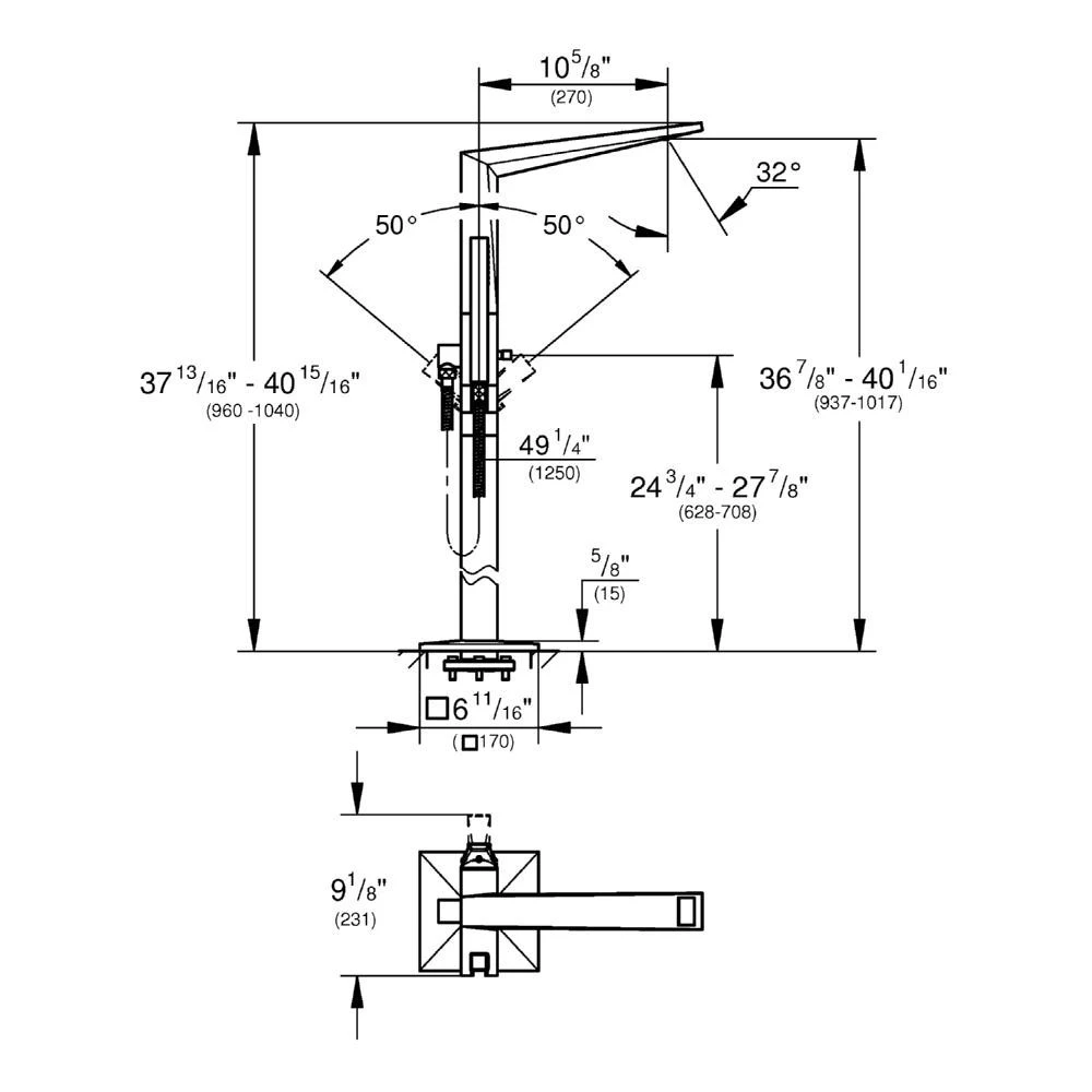 Grohe Allure Brilliant Floor Bath/Shower Mixer 1/2″ 23119 4 Grohe Allure Brilliant Floor Bath/Shower Mixer 1/2″ 23119 - Image 2