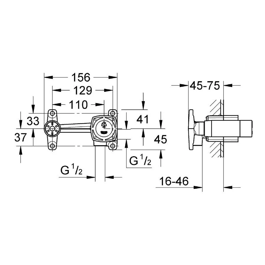 Grohe Grandera 2-Hole Wall Basin Mixer Concealed Body 1/2″ 23319 4 Grohe Grandera 2-Hole Wall Basin Mixer Concealed Body 1/2″ 23319 - Image 2