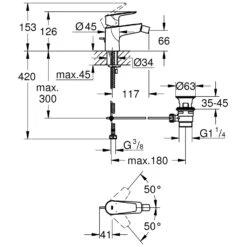 Grohe Bauedge Bidet Mixer With Pop Up Waste 23331 9 Grohe Bauedge Bidet Mixer With Pop Up Waste 23331 -Home Furnishings grohe 23331001 4