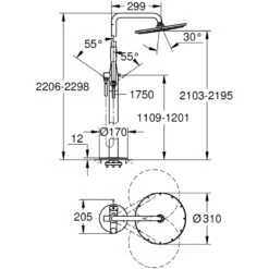 Grohe Essence Free Standing Shower Mixer 23741 Supersteel -Home Furnishings grohe 23741dc1 2