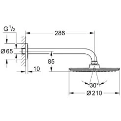 Grohe Rainshower Cosmopolitan 210 Head Shower Set 286mm 26052 5 Grohe Rainshower Cosmopolitan 210 Head Shower Set 286mm 26052 -Home Furnishings grohe 26052000 2