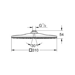 Grohe Rainshower Mono 310 Cube Head Shower EcoJoy 26568 White -Home Furnishings grohe 26568ls0 2