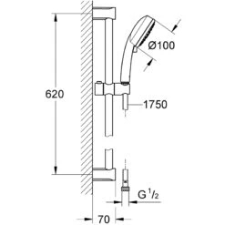 Grohe Tempesta Cosmopolitan 100 Shower Rail Set 4 Sprays 27580 -Home Furnishings grohe 27580002 2