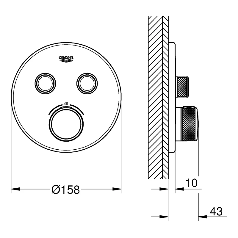 Grohe Smartcontrol Thermostat With 2 Valves 29119 4 Grohe Smartcontrol Thermostat With 2 Valves 29119 - Image 2