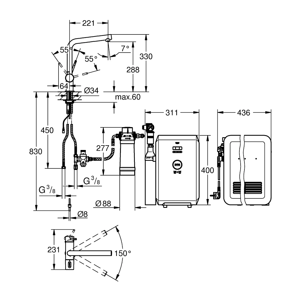Grohe Blue Minta Professional Starter Kit 31347 Supersteel 4 Grohe Blue Minta Professional Starter Kit 31347 Supersteel - Image 2