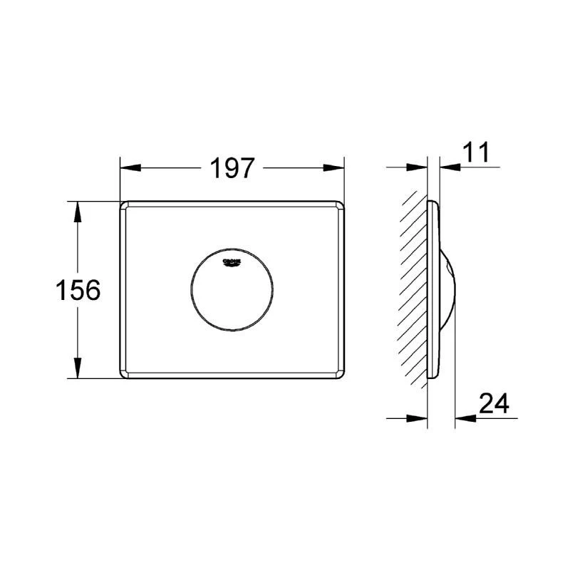 Grohe Skate WC Wall Plate 38573 Chrome 4 Grohe Skate WC Wall Plate 38573 Chrome - Image 2