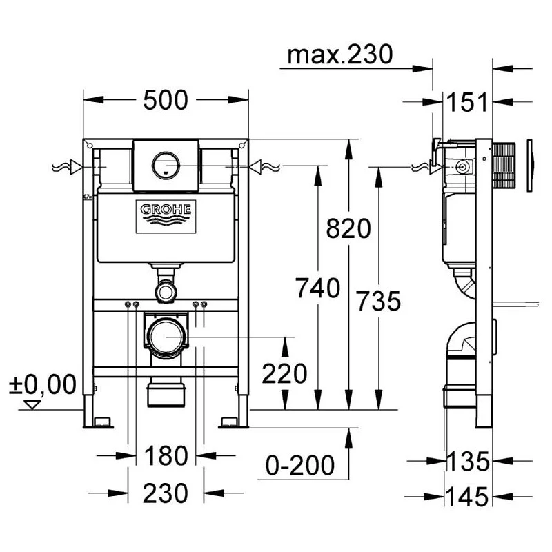 Grohe Rapid SL Nova Cosmopolitan 3 In 1 Set For WC 0.82m 38868 4 Grohe Rapid SL Nova Cosmopolitan 3 In 1 Set For WC 0.82m 38868 - Image 2