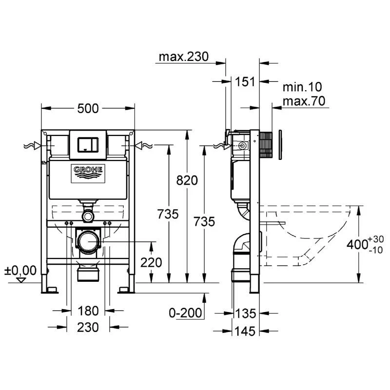 Grohe Rapid SL Skate Cosmopolitan 4 In 1 Set For WC 0.82m 38885 4 Grohe Rapid SL Skate Cosmopolitan 4 In 1 Set For WC 0.82m 38885 - Image 2