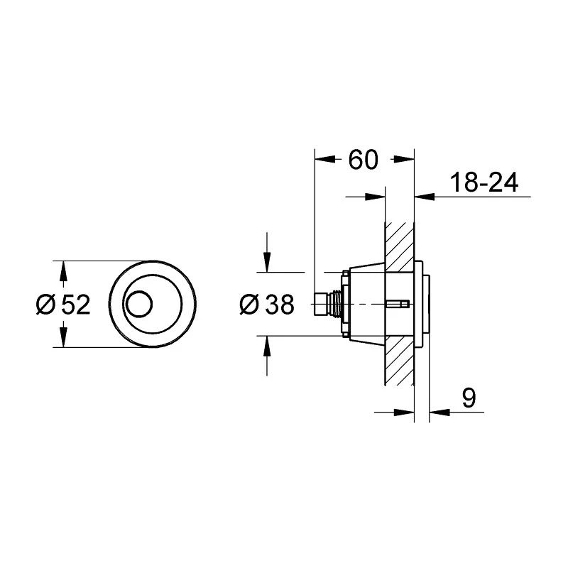 Grohe Round Push Button 50mm 39056 4 Grohe Round Push Button 50mm 39056 - Image 2