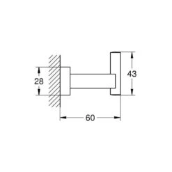 Grohe Essentials Cube Robe Hook 40511 -Home Furnishings grohe 40511001 2