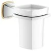 Grohe Grandera Holder With Ceramic Tumbler 40626 Chrome/Gold -Home Furnishings grohe 40626ig0