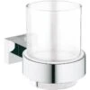 Grohe Essentials Cube Crystal Glass With Holder 40755 -Home Furnishings grohe 40755001