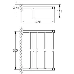 Grohe Essentials Multi Bath Towel Rack 40800 Brushed Graphite -Home Furnishings grohe 40800al1 2