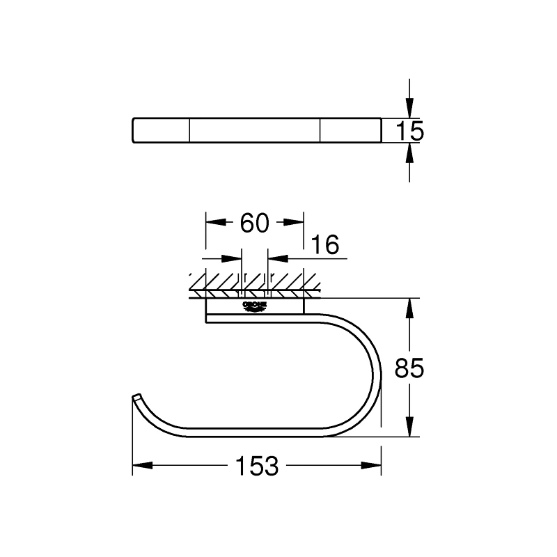 Grohe Selection Toilet Roll Holder Brushed Cool Sunrise 4 Grohe Selection Toilet Roll Holder Brushed Cool Sunrise - Image 2