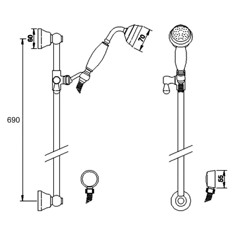 Hudson Reed Slider Rail Kit Chrome & White 4 Hudson Reed Slider Rail Kit Chrome & White - Image 2