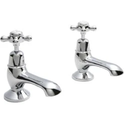 Hudson Reed White Topaz Crosshead Bath Taps Dome