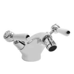 Hudson Reed White Topaz Lever Bidet Tap Dome