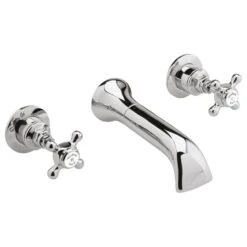 Hudson Reed White Topaz Crosshead Wall Bath Filler Hex