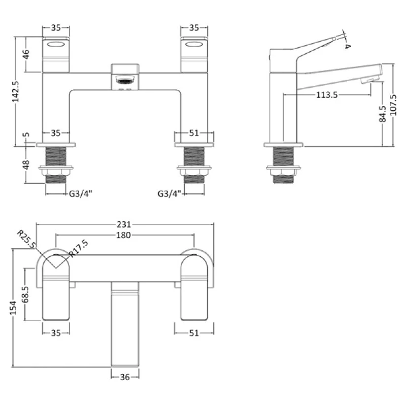Hudson Reed Soar Bath Filler Tap 4 Hudson Reed Soar Bath Filler Tap - Image 2