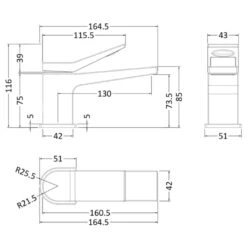 Hudson Reed Soar Mini Mono Basin Mixer Tap -Home Furnishings hudson reed soa345 3