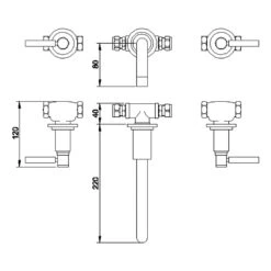 Hudson Reed Tec Lever Wall Mounted Basin Mixer -Home Furnishings hudson reed tel317 2