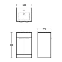 Ideal Standard Tempo 500mm Floor Vanity Basin Unit E1102 Lava Grey 5 Ideal Standard Tempo 500mm Floor Vanity Basin Unit E1102 Lava Grey -Home Furnishings ideal standard e1102lg 3