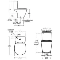 Ideal Standard Concept Space Toilet, 4/2.6 Litre Cube Cistern & Standard Seat 11 Ideal Standard Concept Space Toilet, 4/2.6 Litre Cube Cistern & Standard Seat -Home Furnishings ideal standard e120501 e796901 e129201 5