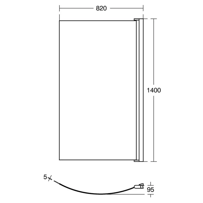 Ideal Standard Tempo Arc Shower Bath Screen E2571 4 Ideal Standard Tempo Arc Shower Bath Screen E2571 - Image 2