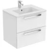 Ideal Standard Tempo 600mm 2 Drawer White Wall Vanity Unit & Basin -Home Furnishings ideal standard e3240wg