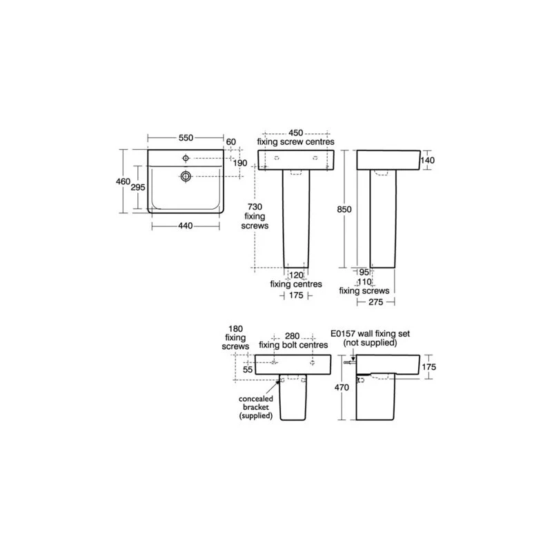 Ideal Standard Concept Semi Pedestal E7839 4 Ideal Standard Concept Semi Pedestal E7839 - Image 2