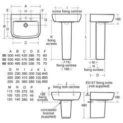 Ideal Standard Tempo 500mm 1 Taphole Basin & Semi Pedestal -Home Furnishings ideal standard t058801 t422501 4