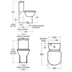 Ideal Standard Tempo Close Coupled Toilet With Standard Seat -Home Furnishings ideal standard t328701 t427001 t679801 3
