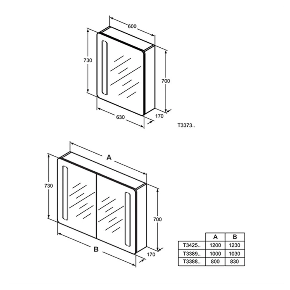 Ideal Standard 60cm Mirror Cabinet With Bottom & Front Light 4 Ideal Standard 60cm Mirror Cabinet With Bottom & Front Light - Image 2