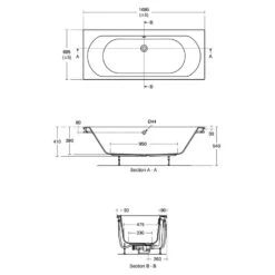 Ideal Standard Tesi 170x70cm Double Ended Bath T3605 5 Ideal Standard Tesi 170x70cm Double Ended Bath T3605 -Home Furnishings ideal standard t360501 2