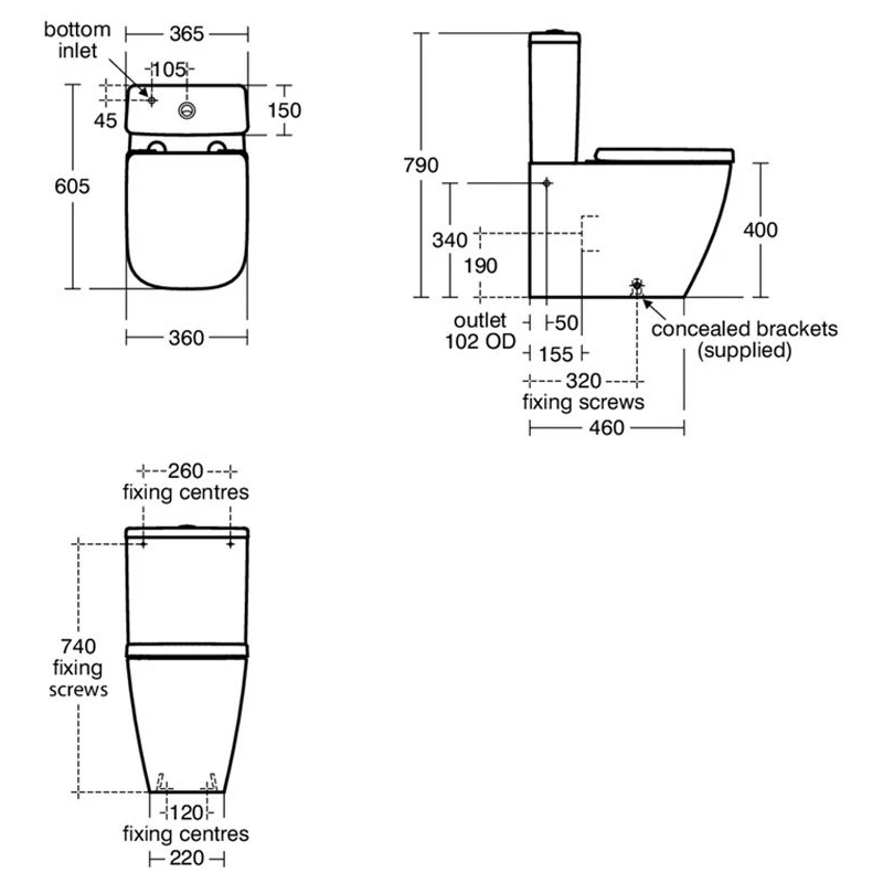 Ideal Standard I.Life S Rimless BTW Toilet With 6/4 Litre Cistern & Soft Close Seat 4 Ideal Standard I.Life S Rimless BTW Toilet With 6/4 Litre Cistern & Soft Close Seat - Image 2