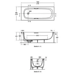 Ideal Standard I.Life Single Ended Bath With Handgrips 1700x700mm T4778 9 Ideal Standard I.Life Single Ended Bath With Handgrips 1700x700mm T4778 -Home Furnishings ideal standard t477801 4