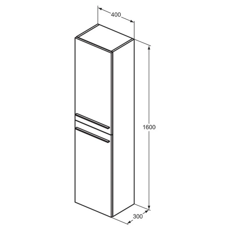 Ideal Standard I.Life A 2 Door Tall Unit 400mm T5260 Coffee Oak 4 Ideal Standard I.Life A 2 Door Tall Unit 400mm T5260 Coffee Oak - Image 2