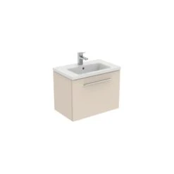 Ideal Standard I.life S 60cm Compact Wall Vanity Unit, 1 Drawer, Matt Beige -Home Furnishings ideal standard t5292nf 3