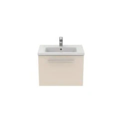 Ideal Standard I.life S 60cm Compact Wall Vanity Unit, 1 Drawer, Matt Beige -Home Furnishings ideal standard t5292nf 4