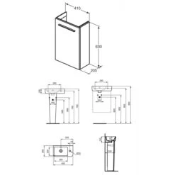 Ideal Standard I.Life S Guest 45cm Matt Grey Unit & Basin, Chrome Handle -Home Furnishings ideal standard t5296ng t5325ye t518601 5