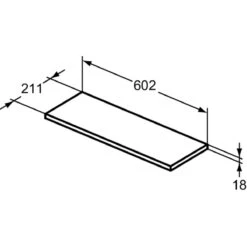 Ideal Standard I.life S 60cm Compact Worktop T5300 Matt Quartz Grey -Home Furnishings ideal standard t5300ng 6