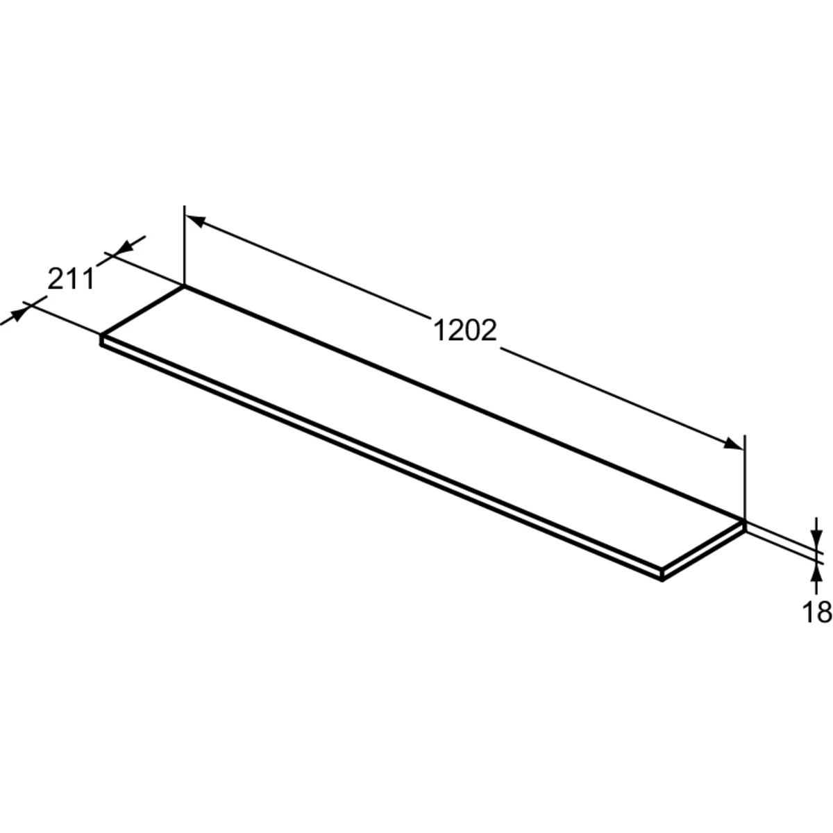 Ideal Standard I.life S 120cm Compact Worktop T5301 Matt Griege 8 Ideal Standard I.life S 120cm Compact Worktop T5301 Matt Griege - Image 6