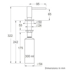 InSinkErator Kitchen Soap Dispenser Brushed Steel -Home Furnishings insinkerator lis991 3