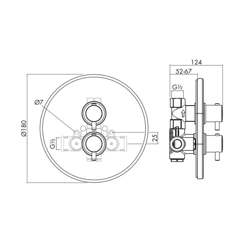 Inta Kiko Thermostatic Concealed Single Outlet Shower 4 Inta Kiko Thermostatic Concealed Single Outlet Shower - Image 2